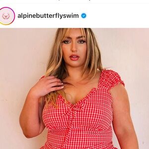 Red Gingham Women's swim suit